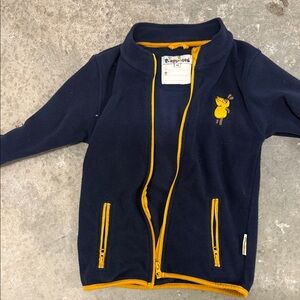 Navy Blue Kids Sweatshirt with Yellow Trim by